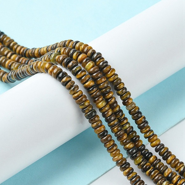 

PandaHall Natural Tiger Eye Beads Strands, FlatRound/Disc, 4x2mm, Hole: 0.9mm, about 187~196pcs/strand, 15.16~15.55 inch(38.5~39.5cm) Tiger...