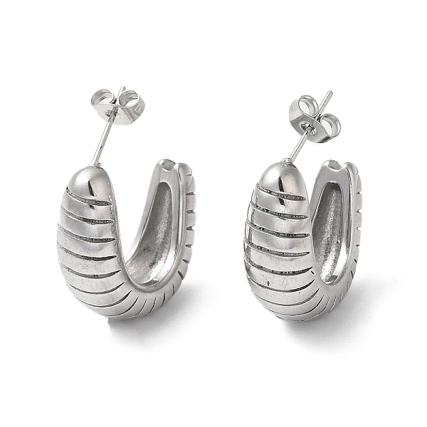 

PandaHall 304 Stainless Steel Arch Stud Earrings, Stainless Steel Color, 23.5x8.5mm 304 Stainless Steel Arch