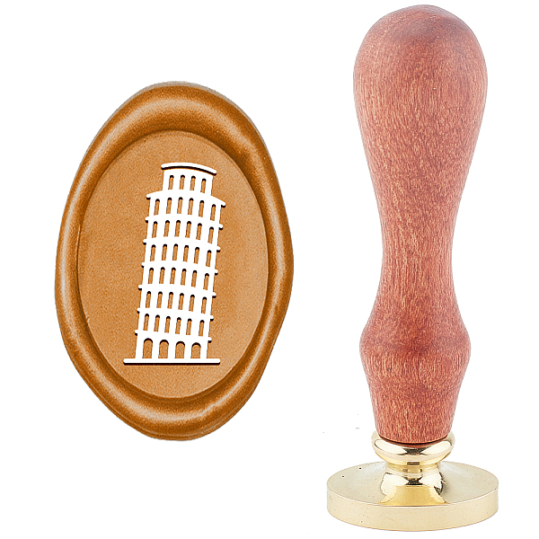 

PandaHall SUPERDANT Wax Seal Stamp Leaning Tower of Pisa Pattern Oval Wax Sealing Stamp Icon Letter Brass Head Wooden Handle for Envelopes...