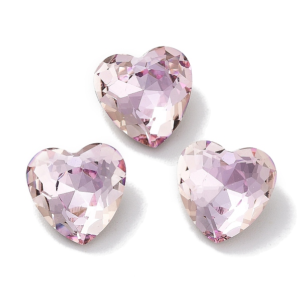 

PandaHall Glass Rhinestone Cabochons, Point Back & Back Plated, Faceted, Heart, Light Peach, 10x10x5mm Glass Rhinestone Heart Pink