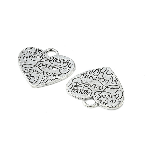 

PandaHall Alloy Pendants, Cadmium Free & Lead Free, Heart, Antique Silver, 23x24x2mm, Hole: 3mm Alloy Heart