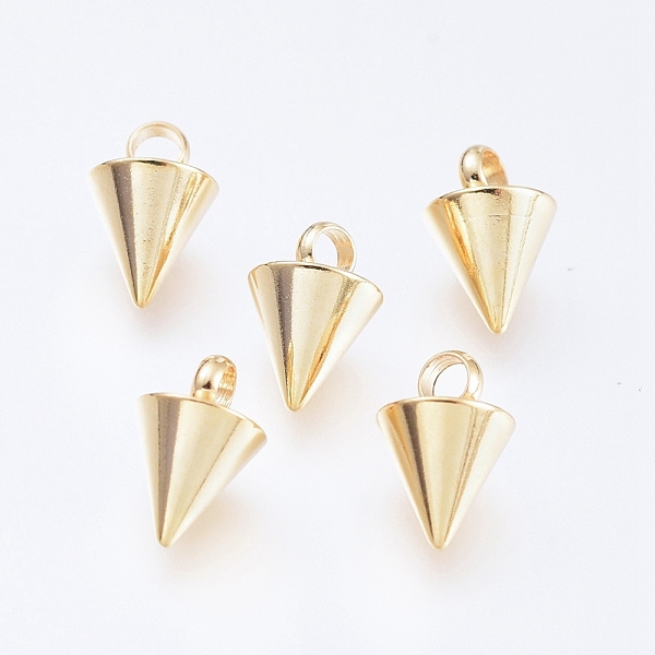 

PandaHall 304 Stainless Steel Pendants, Spike/Cone, Real 18k Gold Plated, 8.5x6mm, Hole: 2mm 304 Stainless Steel Cone