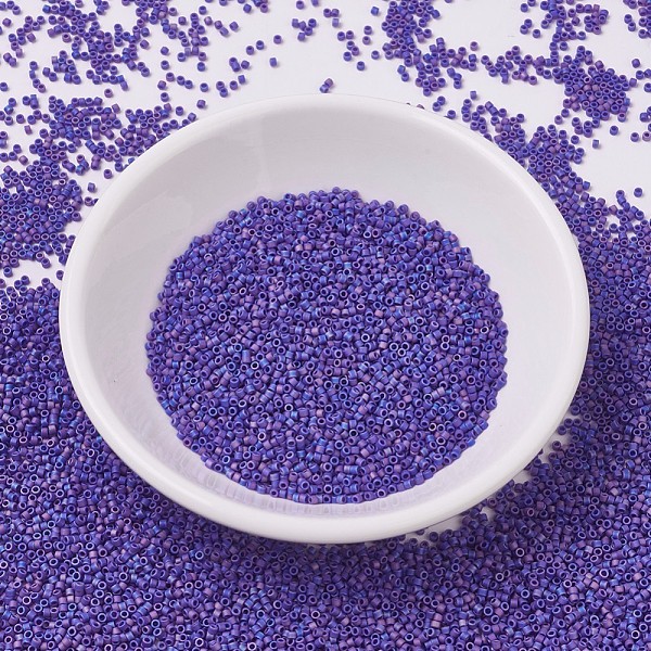 

PandaHall MIYUKI Delica Beads, Cylinder, Japanese Seed Beads, 11/0, (DB0880) Matte Opaque Cobalt AB, 1.3x1.6mm, Hole: 0.8mm, about..., Blue