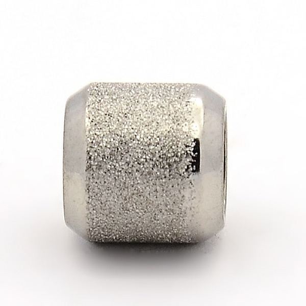 

PandaHall Stainless Steel Textured Beads, Large Hole Column Beads, Stainless Steel Color, 10x10mm, Hole: 6mm Stainless Steel Column