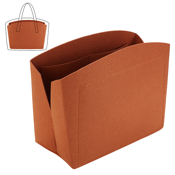 

PandaHall PH 1pc Purse Organizer Insert Large Bag Organizer with Alloy Zipper Brown Felt Handbags Base Shaper Shell-Shaped Bag Organizer...