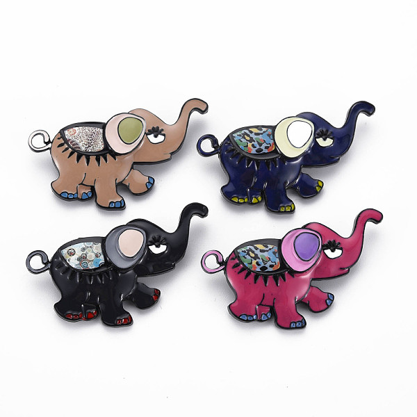 

PandaHall Elephant Enamel Pin, Animal Alloy Brooch with Stickers for Backpack Clothes, Electrophoresis Black, Nickel Free & Lead Free, Mixed..., Multicolor