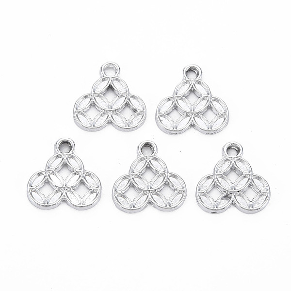 

PandaHall Alloy Charms, Cadmium Free & Lead Free, Copper Cash, Platinum, 14x14x1.5mm, Hole: 1.8mm Alloy Others