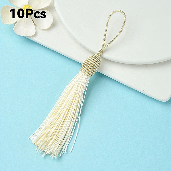 

PandaHall Polyester Tassel Big Pendant Decorations, Antique White, 145~175x10.5~12mm Polyester