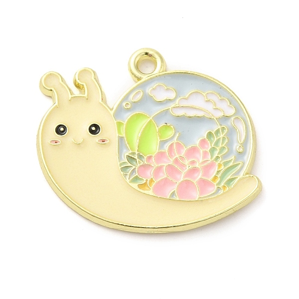

PandaHall Alloy Enamel Pendants, Golden, Flower, Snail, 22x24.5x1.5mm, Hole: 1.6mm Alloy+Enamel Snail