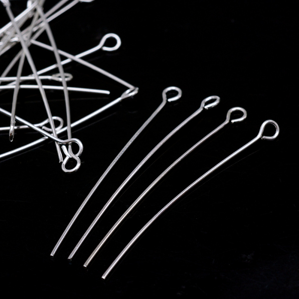 

PandaHall Iron Eye Pin, Cadmium Free & Lead Free, Silver Color Plated, 40x0.7mm, Hole: 2mm, about 6000pcs/1000g Iron