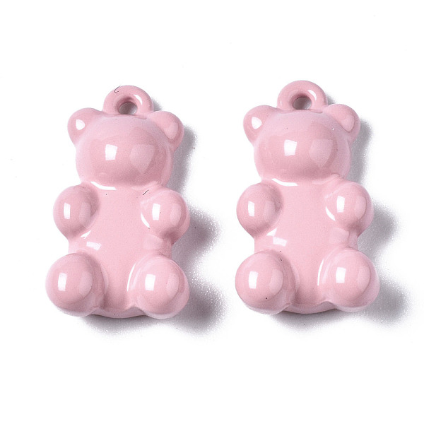 

PandaHall Spray Painted Alloy Pendants, Cadmium Free & Nickel Free & Lead Free, Bear, Flamingo, 17.5x9.5x5mm, Hole: 1.2mm Alloy Bear Pink