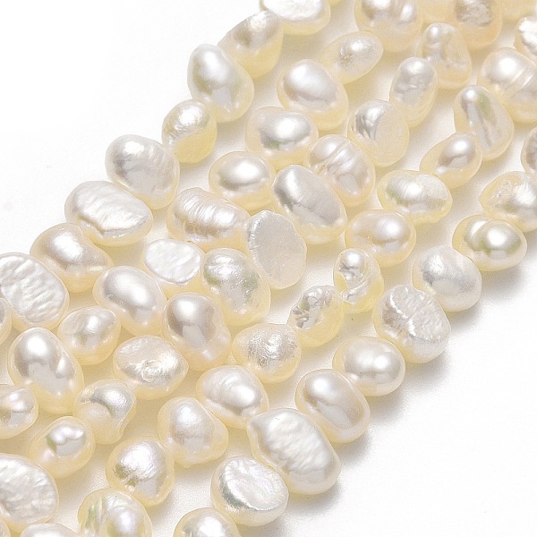 

PandaHall Natural Cultured Freshwater Pearl Beads Strands, Two Sides Polished, Linen, 4.5x5~7x3~3.5mm, Hole: 0.7mm, about 71pcs/strand..., Brown