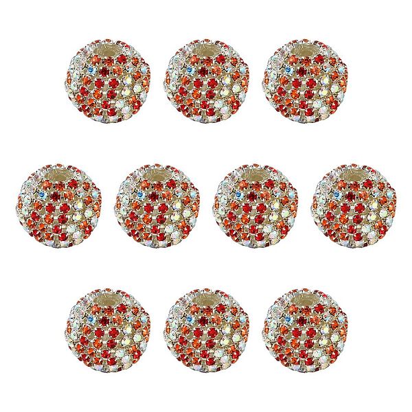 10 perle ronde en strass de verre scintillant