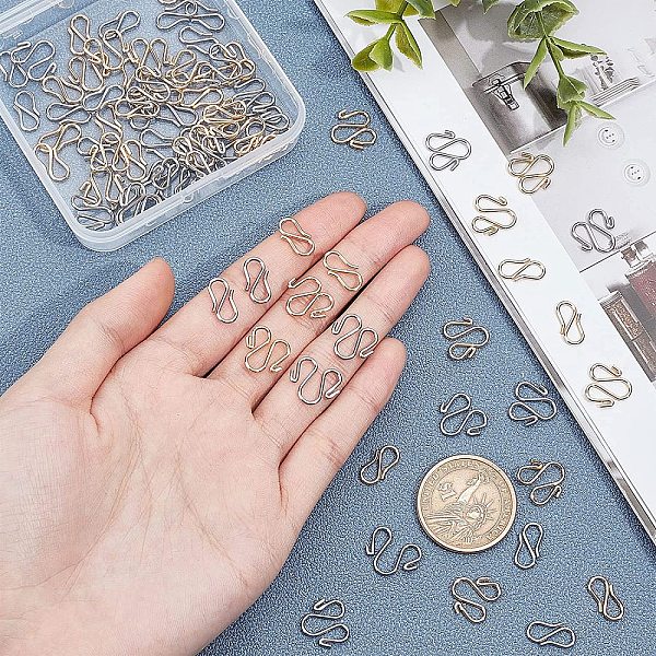 UNICRAFTALE About 80Pcs M And S Shape Clasps 304 Stainless Steel Hook Clasps 2 Colors Clasp Connectors For DIY Necklaces Jewelry Making