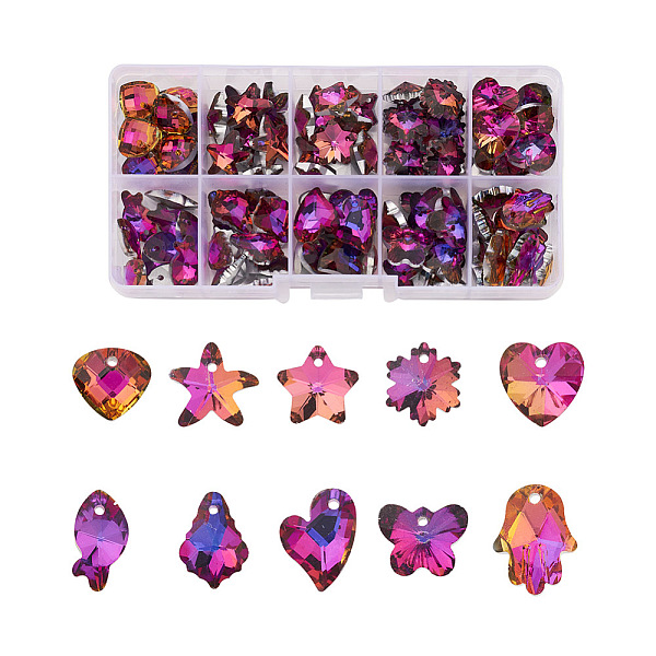 

PandaHall Glass Rhinestone Pendants, DIY Accessories for Jewelry Making, Mixed Shapes, Purple, 12~18x9~15x5~8mm, Hole: 1.2~1.6mm, 100pcs/set...