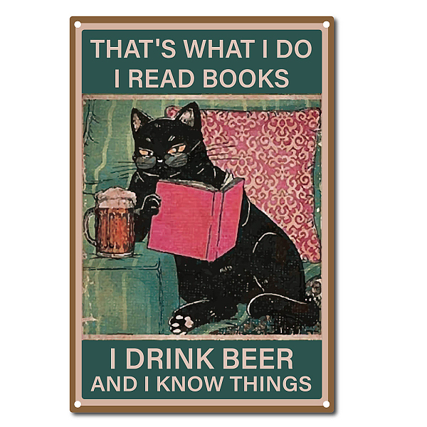 

PandaHall Vintage Metal Tin Sign, Wall Decor for Bars, Restaurants, Cafes Pubs, Cat Pattern, 30x20cm Tinplate Cat Shape