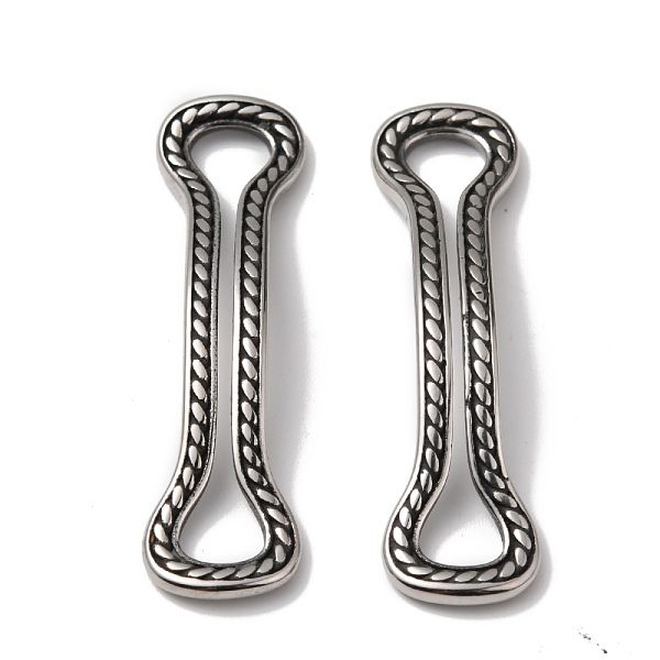 

PandaHall 304 Stainless Steel Linking Ring with Bar, Antique Silver, 48x13x2.5mm, Hole: 41.5x6.5mm 304 Stainless Steel Others