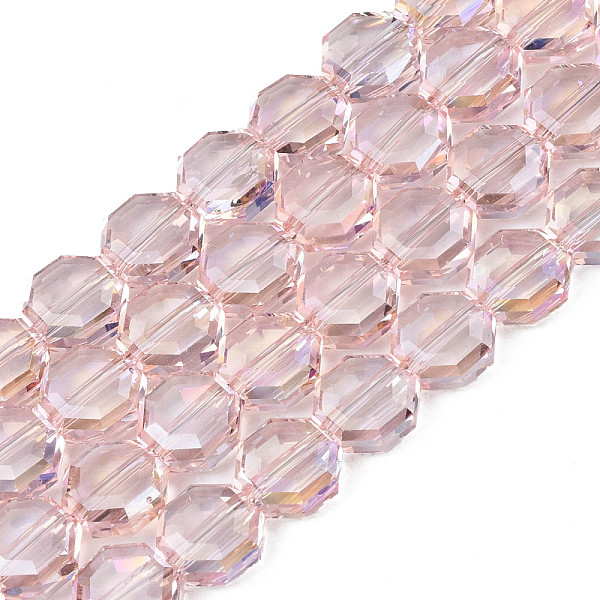 

PandaHall Electroplate Transparent Glass Beads Strands, AB Color Plated, Faceted, Octagon, Pink, 7~8x7~8x4mm, Hole: 1.2mm, about...