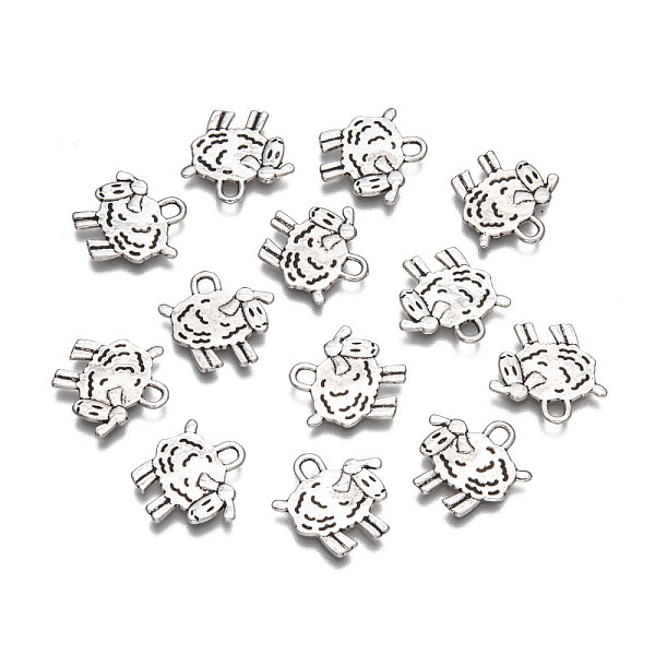 

PandaHall Tibetan Style Zinc Alloy Sheep Pendants, Antique Silver, 15x15x2mm, Hole: 2mm Alloy Sheep