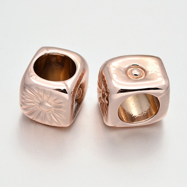 

PandaHall Cadmium Free & Nickel Free & Lead Free Alloy Beads, Long-Lasting Plated, Large Hole Cuboid Beads, Rose Gold, 14x11x12mm, Hole: 9mm...