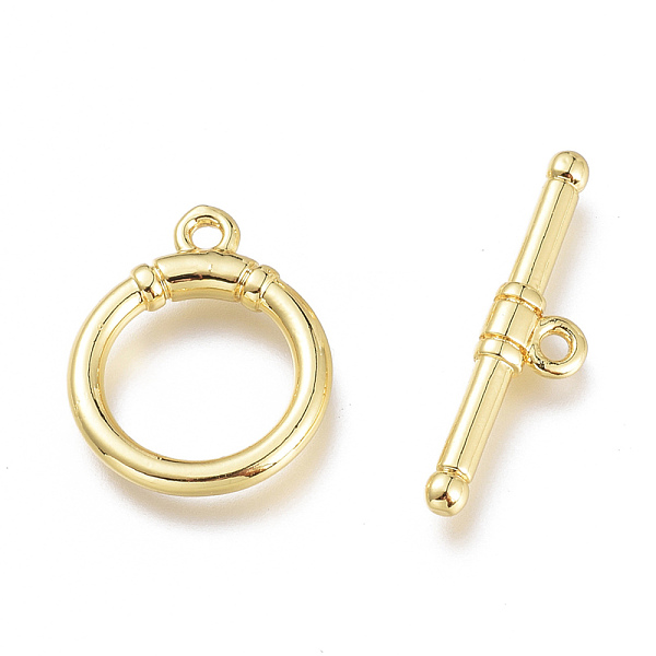 

PandaHall Brass Toggle Clasps, with Jump Rings, Long-Lasting Plated, Ring, Real 18K Gold Plated, Bar: 20x5x2mm, Hole: 1.2mm, Ring...