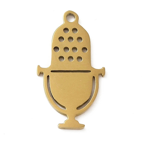 

PandaHall 5Pcs 201 Stainless Steel Pendants, Laser Cut, Microphone Charm, Golden, 17.5x9.5x1mm, Hole: 1.2mm 201 Stainless Steel Musical...