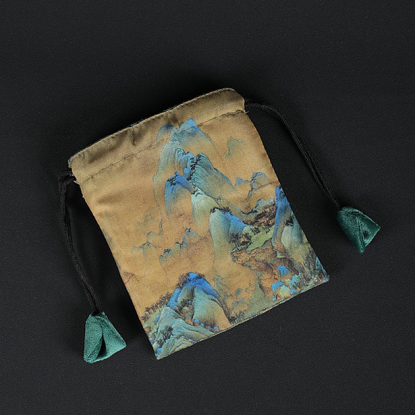 Прямоугольные подарочные пакеты для украшений из ткани в китайском стиле для серег