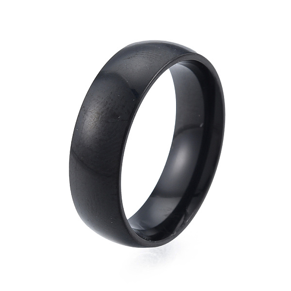 

PandaHall 201 Stainless Steel Plain Band Finger Ring for Women, Electrophoresis Black, Inner Diameter: 17mm 201 Stainless Steel