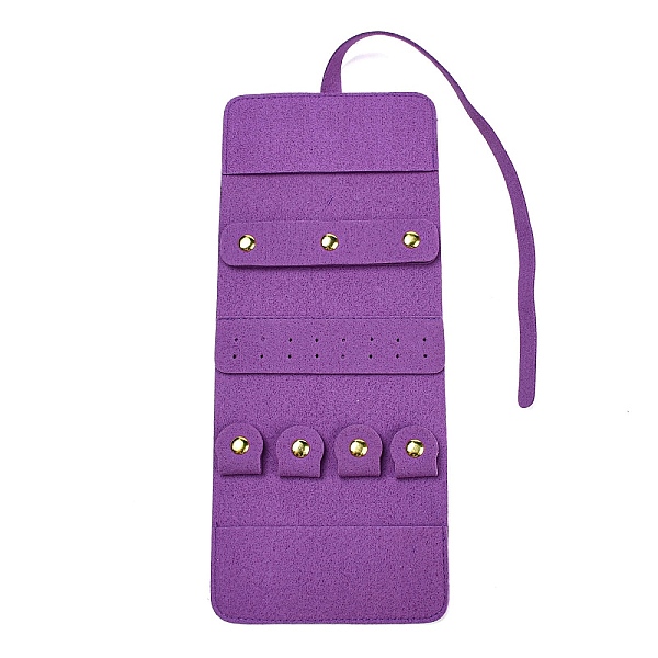 

PandaHall Microfiber Jewelry Storage Bags, Portable Travel Jewelry Roll for Earrings, Bracelets, Necklaces Packaging, Rectangle, Dark Orchid...