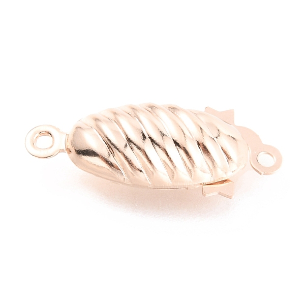 

PandaHall 304 Stainless Steel Box Clasps, Multi-Strand Clasps, Oval, Rose Gold, 21.5x9x5mm, Hole: 1mm 304 Stainless Steel Oval