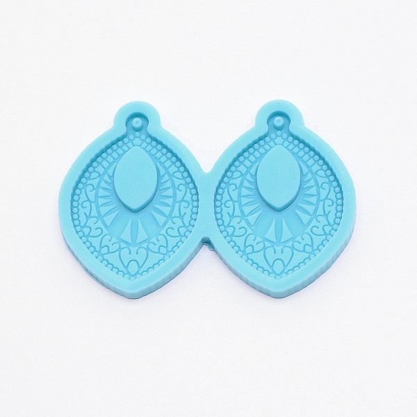 

PandaHall DIY Oval Silicone Fondant Molds, for DIY Cake Decoration, UV & Epoxy Resin Earrings Making, Sky Blue, 45x64x5mm Silicone Oval