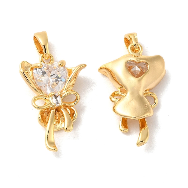 

PandaHall Brass Cubic Zirconia Pendants, Bouquet, Real 18K Gold Plated, 21.5x13.5x5mm, Hole: 2.5x4.5mm Brass+Cubic Zirconia Others Clear