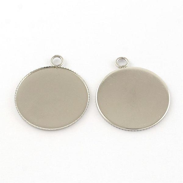 

PandaHall 304 Stainless Steel Pendants, Cabochon Settings, Milled Edge Bezel Cups, Flat Round, Stainless Steel Color, Tray: 30mm, 36x31x2mm...
