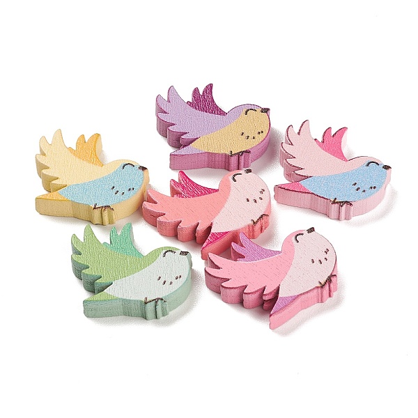 

PandaHall Spray Painted Natural Maple Wood Beads, Bird, Mixed Color, 21.5x23.5x4.5mm, Hole: 2mm, about 819pcs/500g Maple Wood Bird..., Multicolor