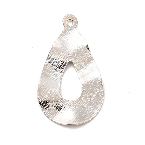 

PandaHall Rack Plating Brass Pendants, Long-Lasting Plated, Teardrop Charm, Platinum, 26x14.5x1mm, Hole: 1.2mm Brass Teardrop