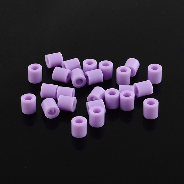 

PandaHall 5mm Melty Beads PE Fuse Beads, Small DIY PE Beads, Tube, Lilac, 5x5mm, Hole: 3mm Plastic Column Purple