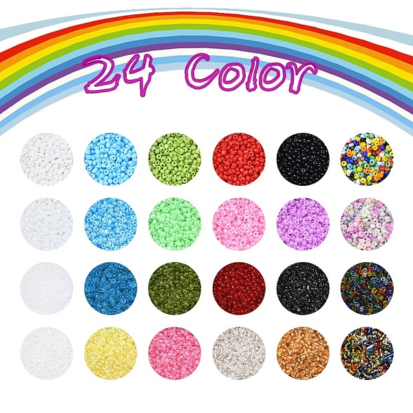 

PandaHall DIY Jewelry Making Kits, Including Round Glass Seed Beads, Elastic Crystal Thread, Tweezers, Scissors, Alloy Clasps and Iron Rings..., Multicolor