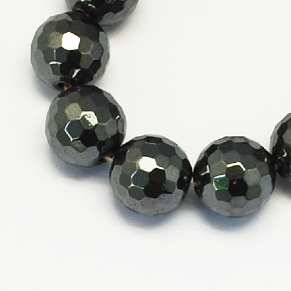 

PandaHall Non-magnetic Synthetic Hematite Beads Strands, Grade A, Faceted, Round, Black, 8mm, Hole: 1.5mm Non-magnetic Hematite Round Black