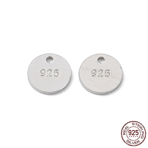 

PandaHall Rhodium Plated 925 Sterling Silver Charms, Flat Round Charm, with 925 Stamp, Real Platinum Plated, 6x0.8mm, Hole: 0.9mm Sterling...