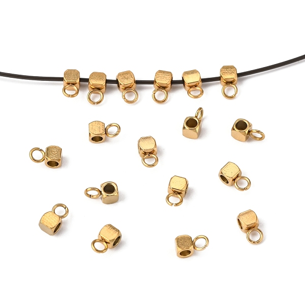 

PandaHall Ion Plating(IP) 304 Stainless Steel Tube Bails, Loop Bails, Cube Bail Beads, Golden, 6x3x3mm, Hole: 1.6mm 304 Stainless Steel...