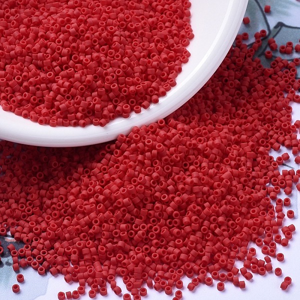 

PandaHall MIYUKI Delica Beads, Cylinder, Japanese Seed Beads, 11/0, (DB0753) Matte Opaque Red, 1.3x1.6mm, Hole: 0.8mm, about 2000pcs/bottle...