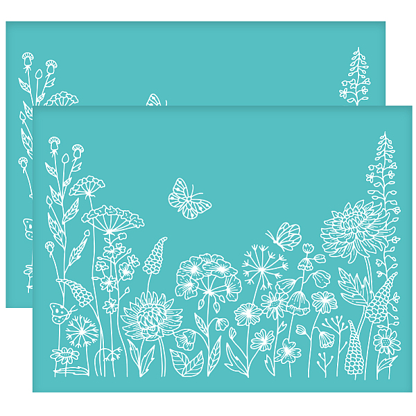 

PandaHall OLYCRAFT 2Pcs Self-Adhesive Silk Screen Printing Stencil Plants Pattern Mesh Transfers Stencil Flower Butterfly Silk Screen...