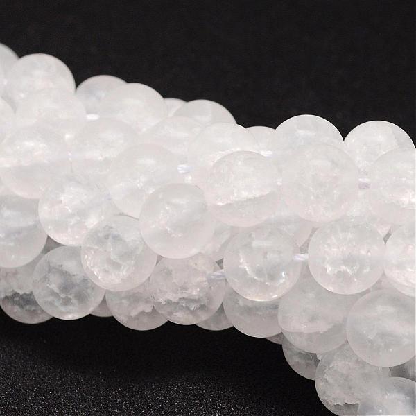 

PandaHall Synthetic Crackle Quartz Bead Strands, Round, Dyed, Frosted, White, 10mm, Hole: 1mm, about 41pcs/strand, 15.75 inch Crackle Quartz...