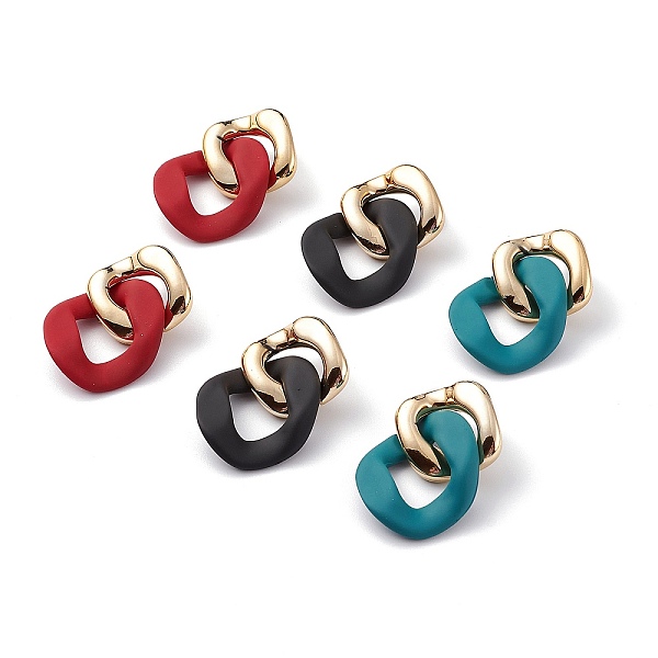 

PandaHall Acrylic Stud Earrings, with Steel Pin, Twist Oval, Gold, 49mm, Pin: 0.7mm, 3pairs/set Acrylic Oval Gold
