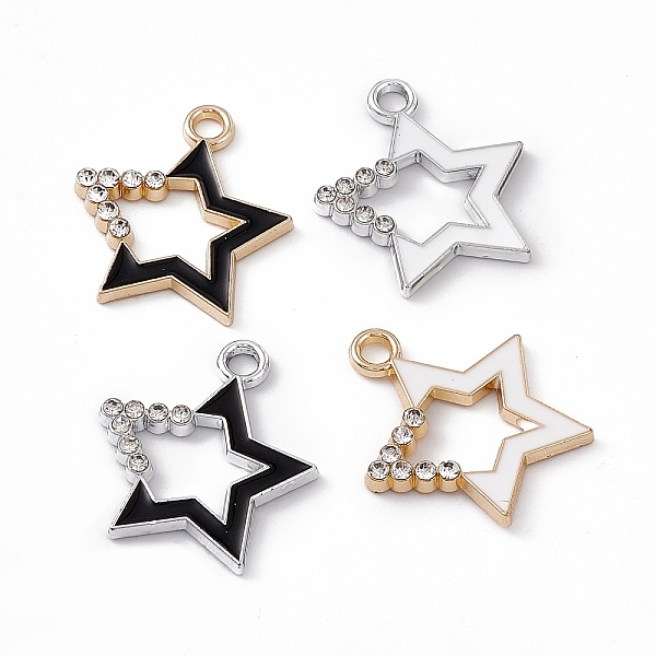 

PandaHall Alloy Rhinestone Pendants, Enamel Style, Star Charm, Platinum & Golden, Mixed Color, 21.5x19x2.5mm, Hole: 2mm Alloy..., Multicolor