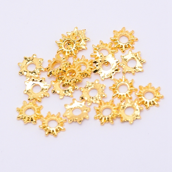 

PandaHall Alloy Cabochons, Epoxy Resin Supplies Filling Accessories, for Resin Jewelry Making, Sun, Golden, 8x1.5mm Thick, Hole:2.5 Alloy...