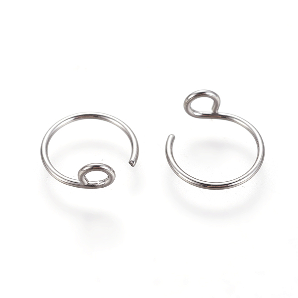

PandaHall 316 Surgical Stainless Steel Earring Hooks, with Horizontal Loop, Stainless Steel Color, 10.5x9.5~10x0.7mm, Hole: 2mm 316 Surgical...
