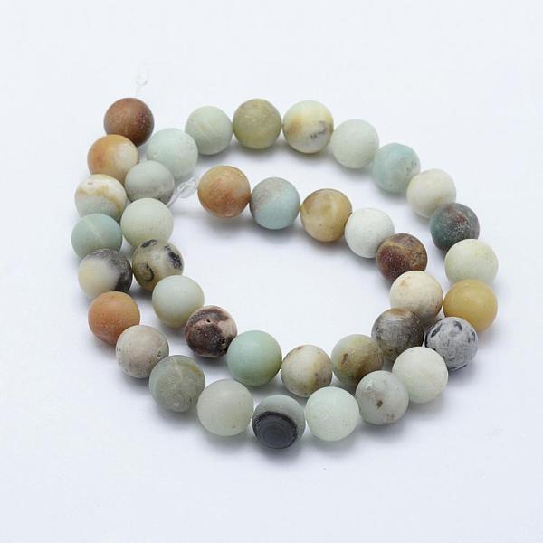 

PandaHall Natural Flower Amazonite Beads Strands, Frosted, Round, 10~10.5mm, Hole: 1mm, about 37pcs/strand, 15 inch Flower Amazonite Round..., Green
