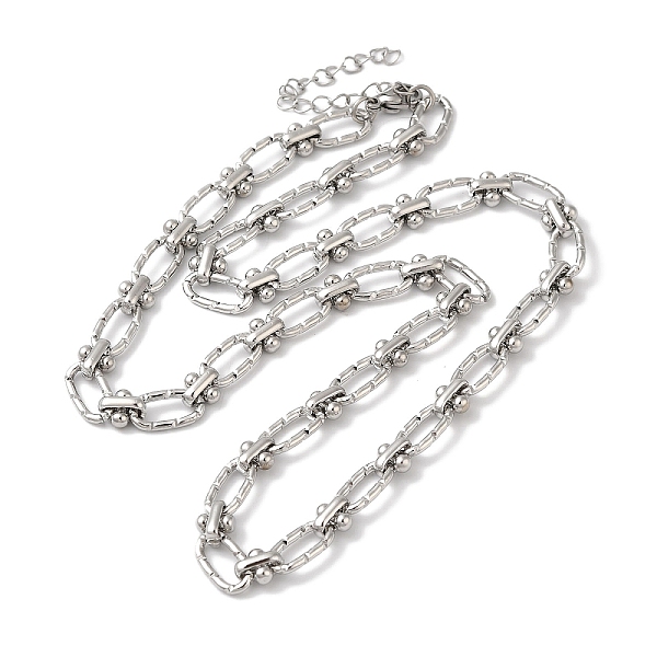 

PandaHall 304 Stainless Steel Oval Links Necklace for Women, Stainless Steel Color, 17-7/8~18-1/8 inch(45.5~46cm) 304 Stainless Steel Oval