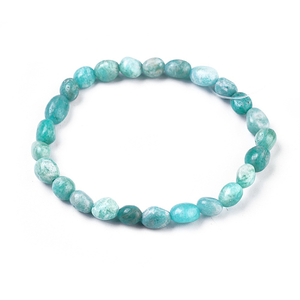 

PandaHall Natural Amazonite Bead Stretch Bracelets, Tumbled Stone, Nuggets, Inner Diameter: 2~2-1/4 inch(5.2~5.6cm) Amazonite